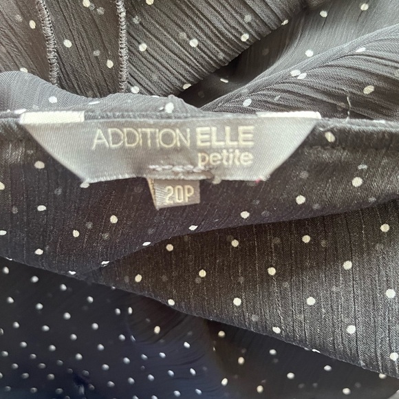 Addition Elle Sheer Polka Dot Ruffle Blouse – US 20p | Black & White - Picture 5 of 5